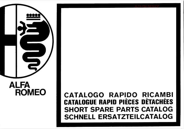 Alfasud Teilekatalog - parts catalog - catalogo rapido