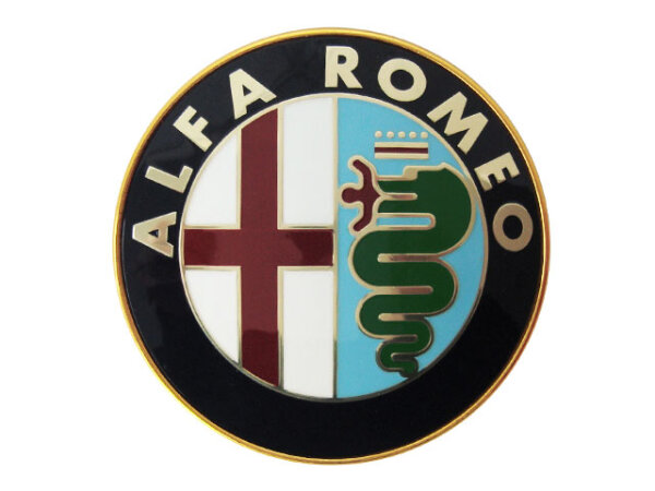 Emblem 75 mm Alfa Romeo 33+75+90+RZ/SZ+145/6+155+156+164+166+Spider+GTV/Spider (916) NEU