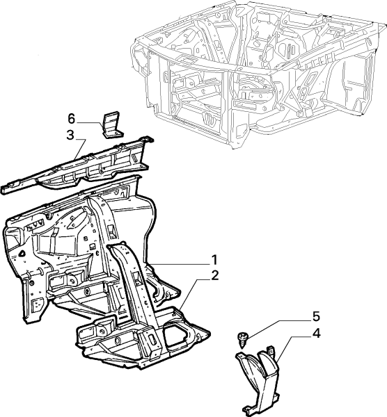 Stehwand  Alfa Romeo A75 1,6-1,8  Bj, 88-92 links vorne  - NEU - Original